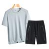 Summer Two-piece Ice Silk Suit, Loose Sports Breathable Sweat-wicking Shorts, Casual Shirt