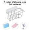 Sponge Holder Kitchen Sink Caddy Organizer Strong Load-bearing Hollow Design Easy To Install Sink Caddy Organizer Rack