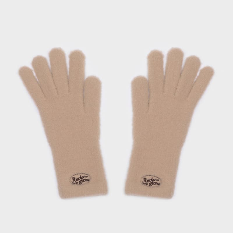 RECLOW FLUFFY LOGO GLOVE BEIGE