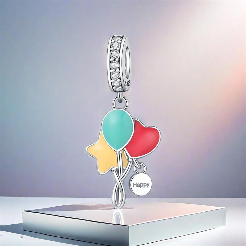 Copper Colorful Balloon Pendants Bracelet Charms Fit Women Jewelry Party Decorate Beads Diy Fine Gifts Accessory