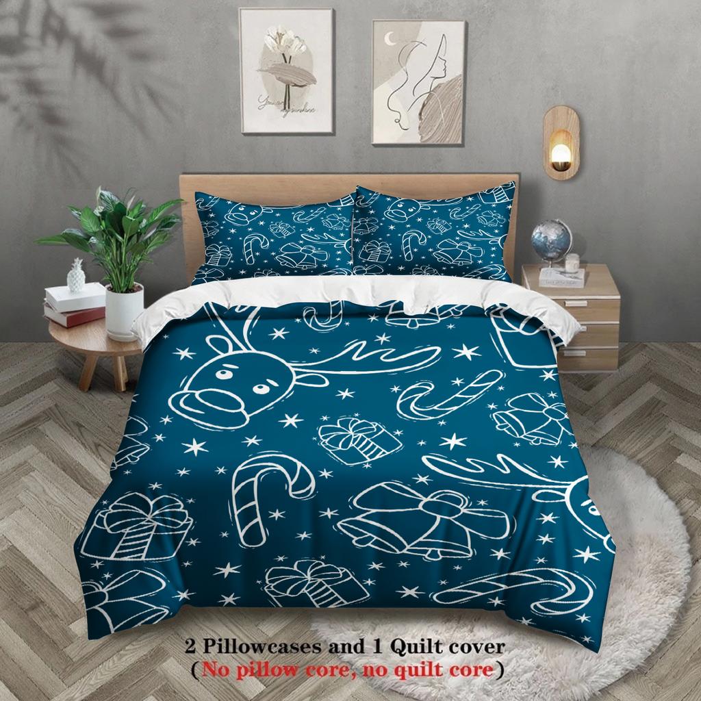 Christmas Bedding Set Single Twin Queen King Size Duvet Cover Set No Filling Christmas Gift For Home Decorations Gift
