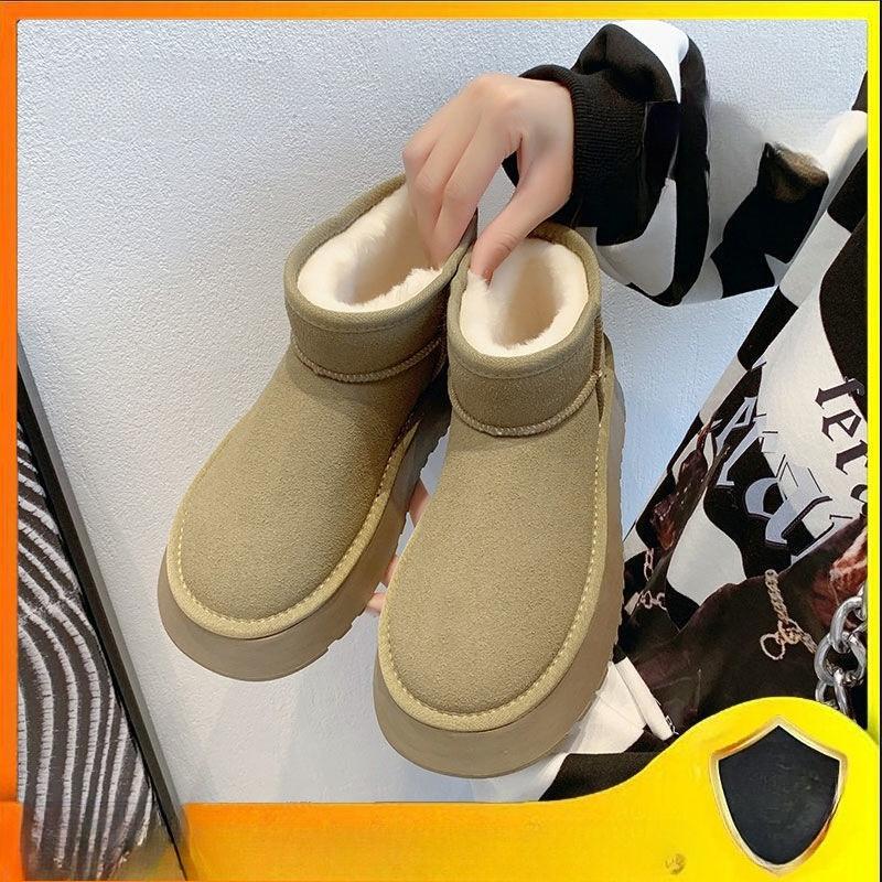Women's Winter Snow Boots with Thick Soles Durable, Extra-Thick Outer Layer Thickened for Warmth Anti-Slip Cotton-Lined Footwear