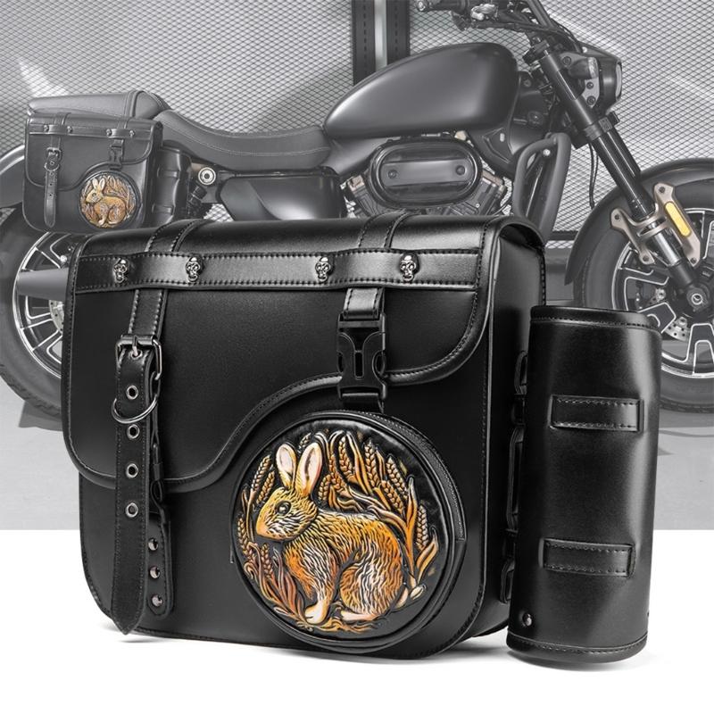 1 Pair Over Saddles Bags Motorcycle Tool Bag Travel Luggage Storage Bag Motorbike Retro Style Saddlebag Side Bag Pouch