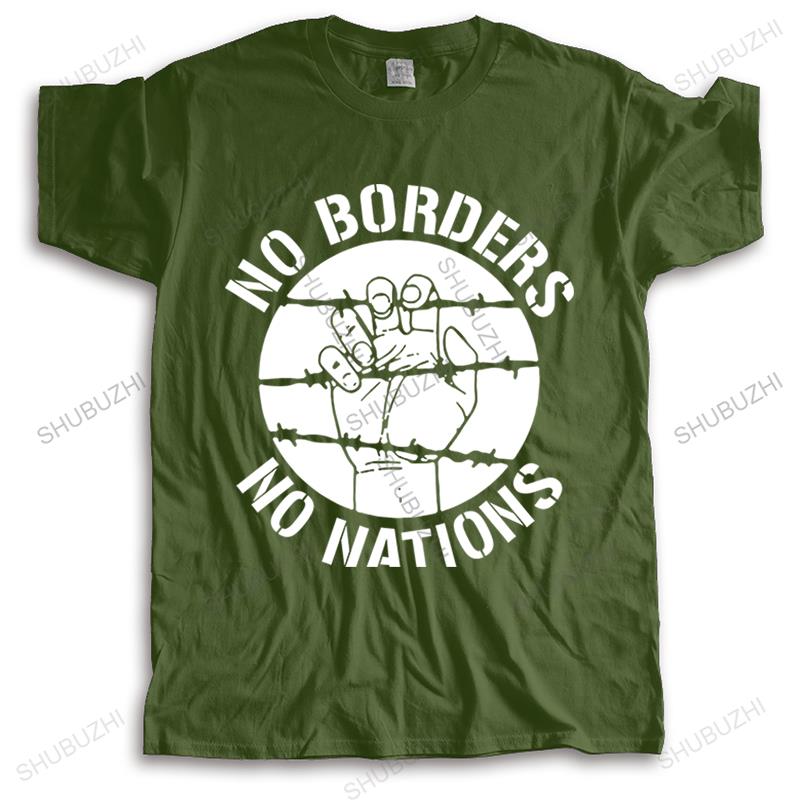 Unisex Cotton T Shirt Summer Brand Vintage Tshirt NO BORDERS NO NATIONS Unisex Oneck High Quality Tee Shirts Cool Short Sleeve