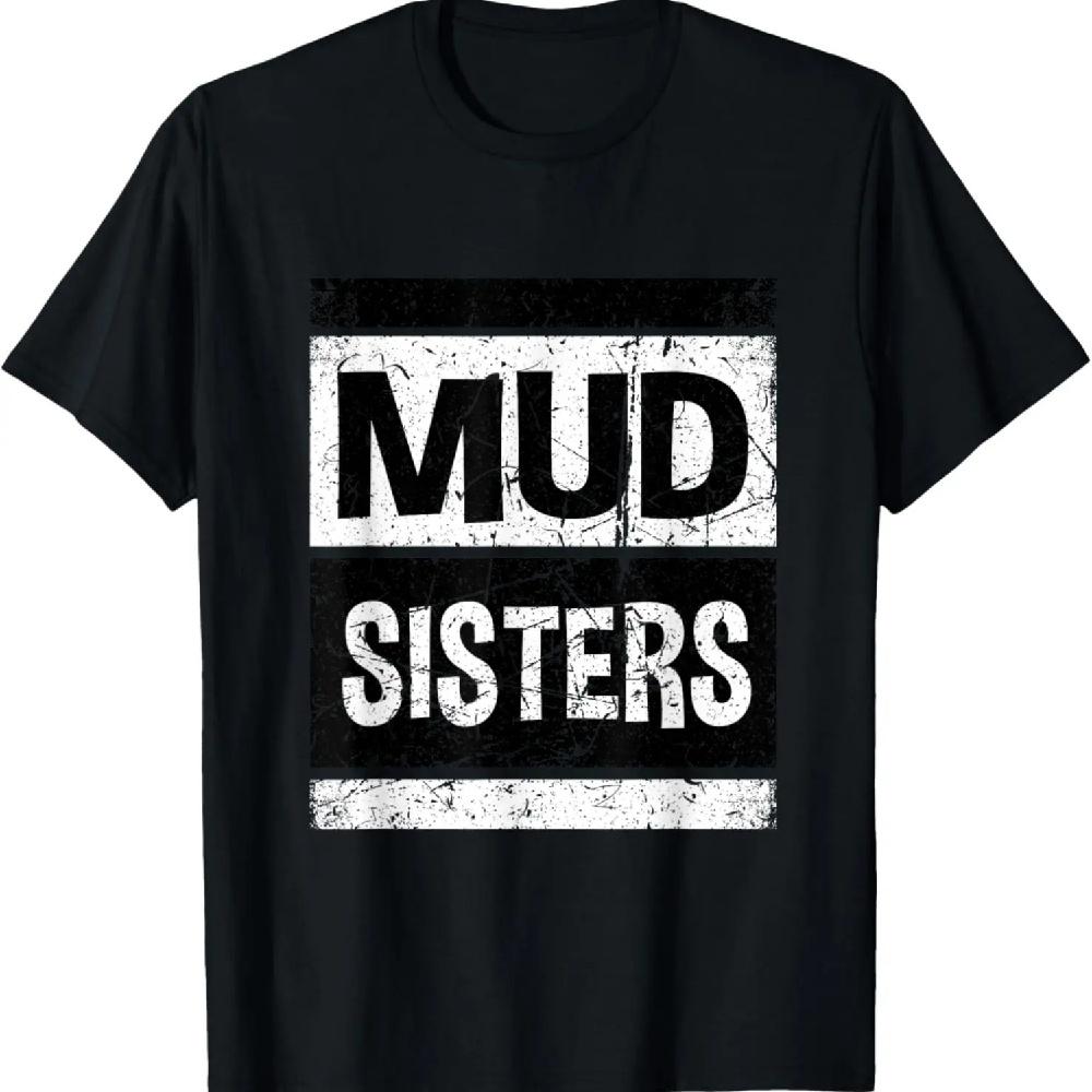 

Ретро футболка Mud Sisters Женская командная футболка для грязевого забега 4x4 для бегунов XXXXXL чёрный