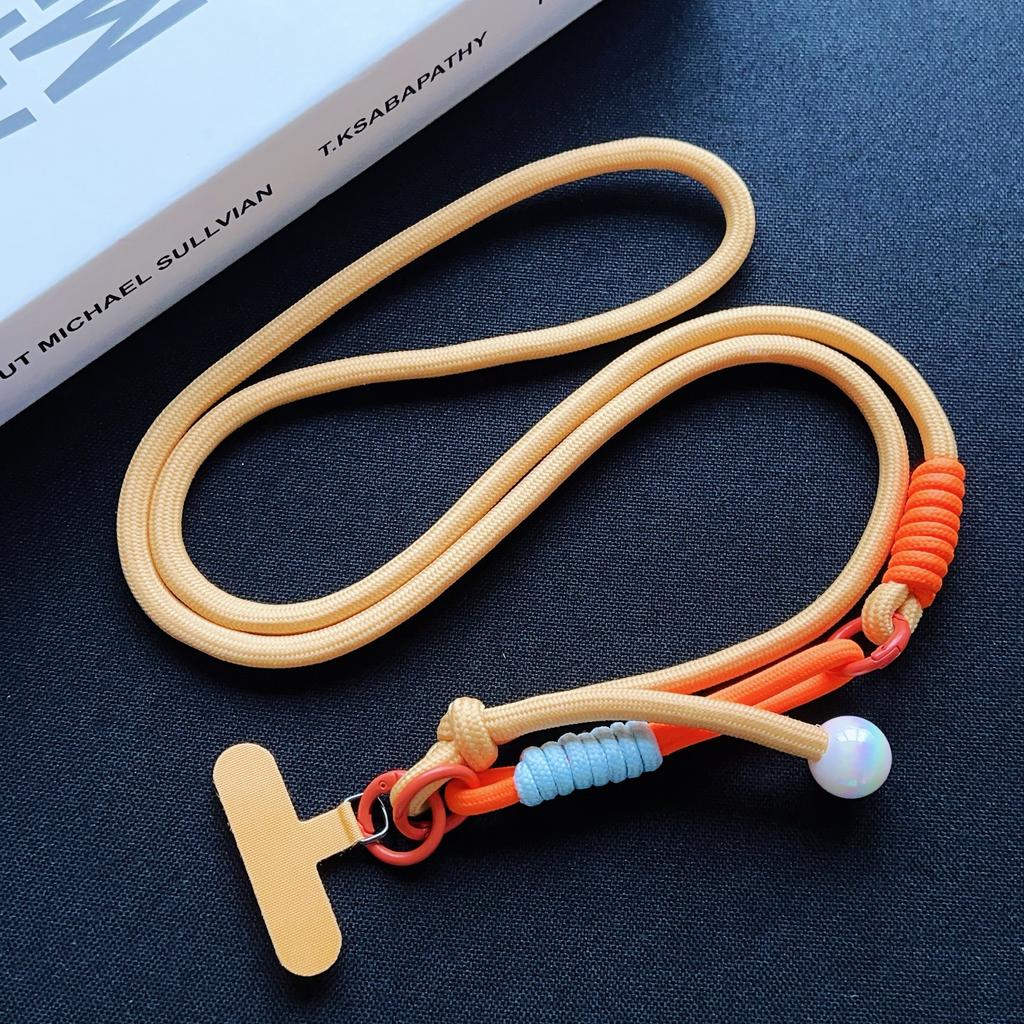DIY Two-In-One Adjustable Mobile Phone Lanyard, Crossbody Long Rope, Wrist Short Rope, Multi-Functional Pearl Accessory Lanyard