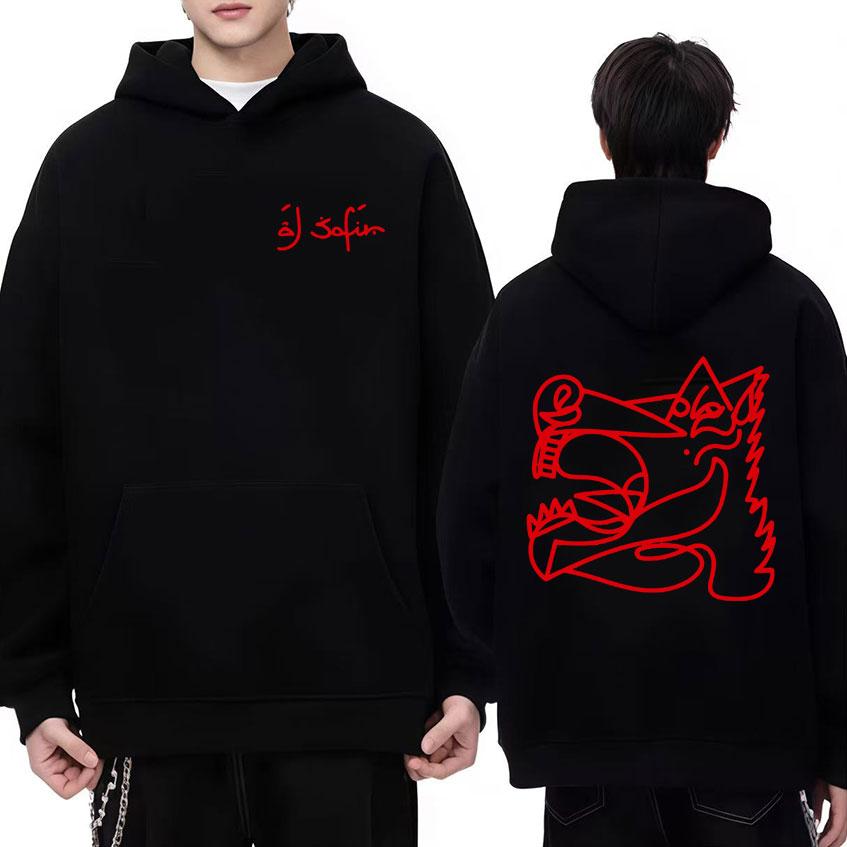 Rapper Al Safir Tour Gothic Graphic Pullovers Mens Punk Oversized Tide Sweatshirts Casual Style Hoodie Unisex Tracksuit