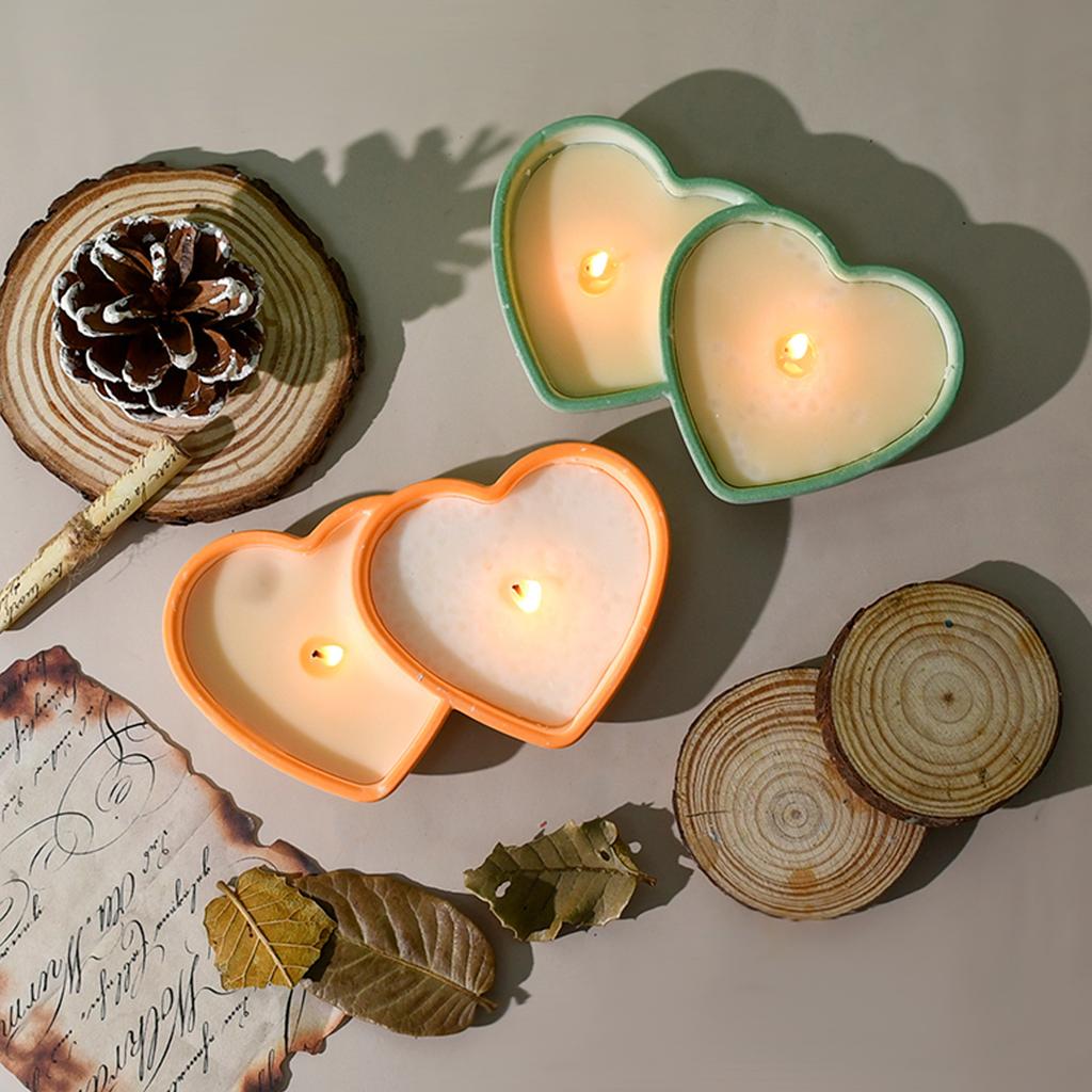 Candlestick Silicone Mold Candle Cup Molds Double Heart Candle Holder Mould Aromatherapys Container Decorations Moulds