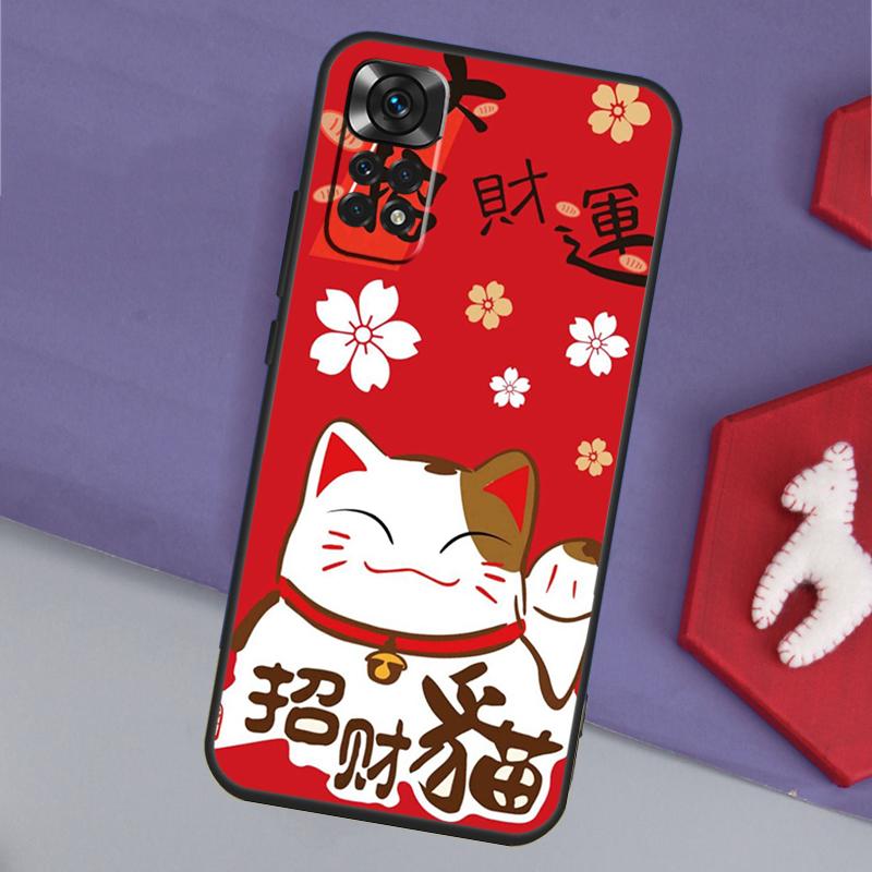 Cute Lucky Cat Funda For Xiaomi Redmi Note 14 13 12 Pro 11 9 10 9S 10S 11S 12S Redmi 14C 10C 12C 13C Case