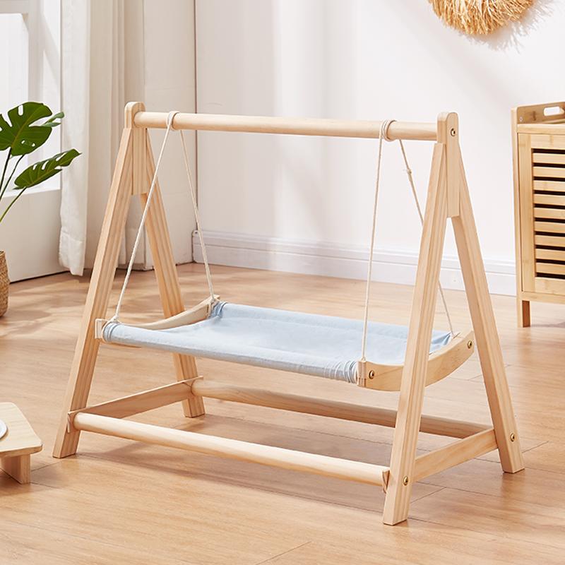 Double-layer Pet Hammock Comfortably Cats Swing Indoor Delicate Rest Area Thickened Pet Cradle Solid Wood Hanging Cat Hammack
