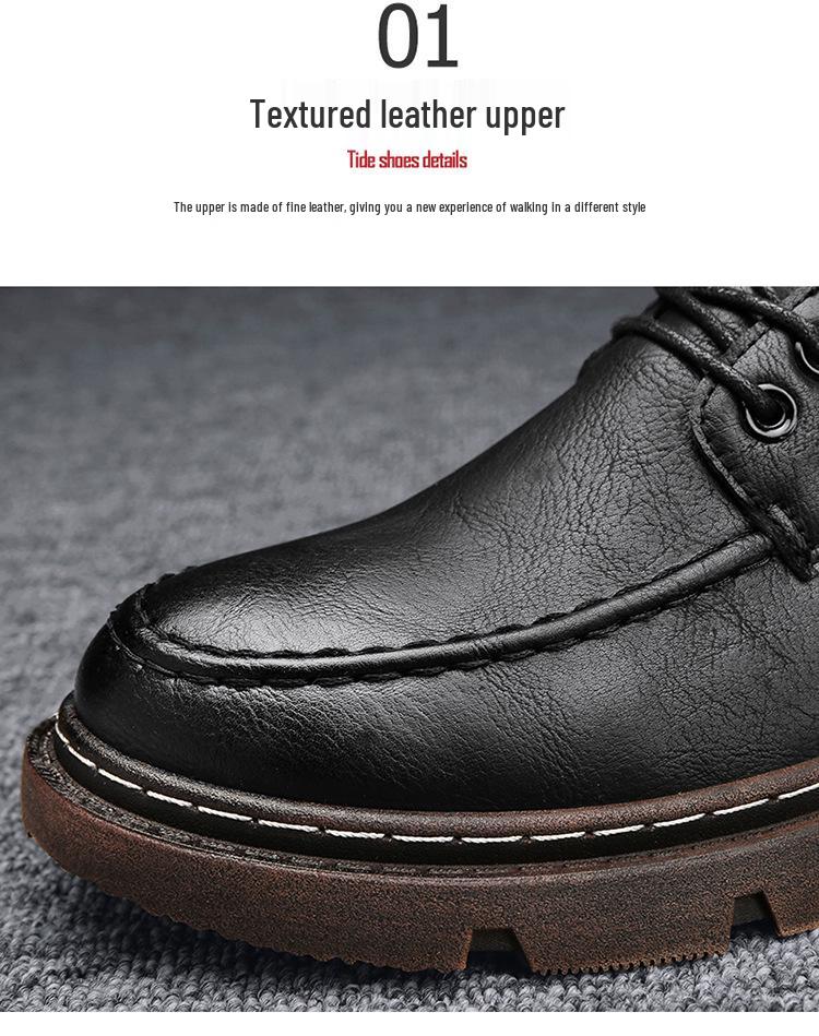 Men's 2023 Autumn Black Casual Retro Leather Shoes – Trendy Non-slip British Style
