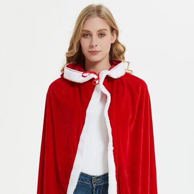 Xmas Party Hooded Cloak Shawl Christmas Cosplay Costumes Santa Claus Cloak Women Red Clothing Sexy Christmas Cape Carnaval