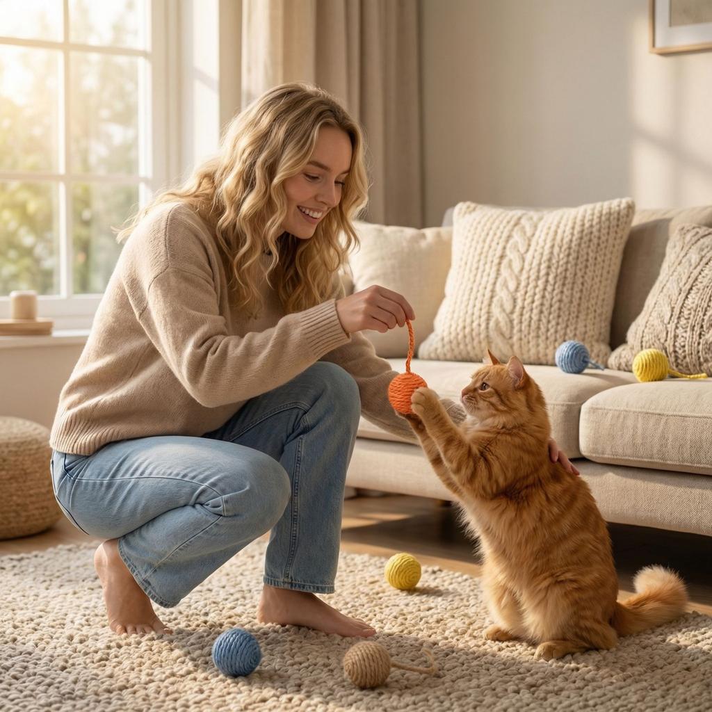 Sisal Ball Set Scratch Resistant Interactive Self-Playing Toy Balls