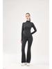 Women's No-Mesh Yoga Suit: High Elasticity Stand Collar Jacket & High-Waisted Flare Pants