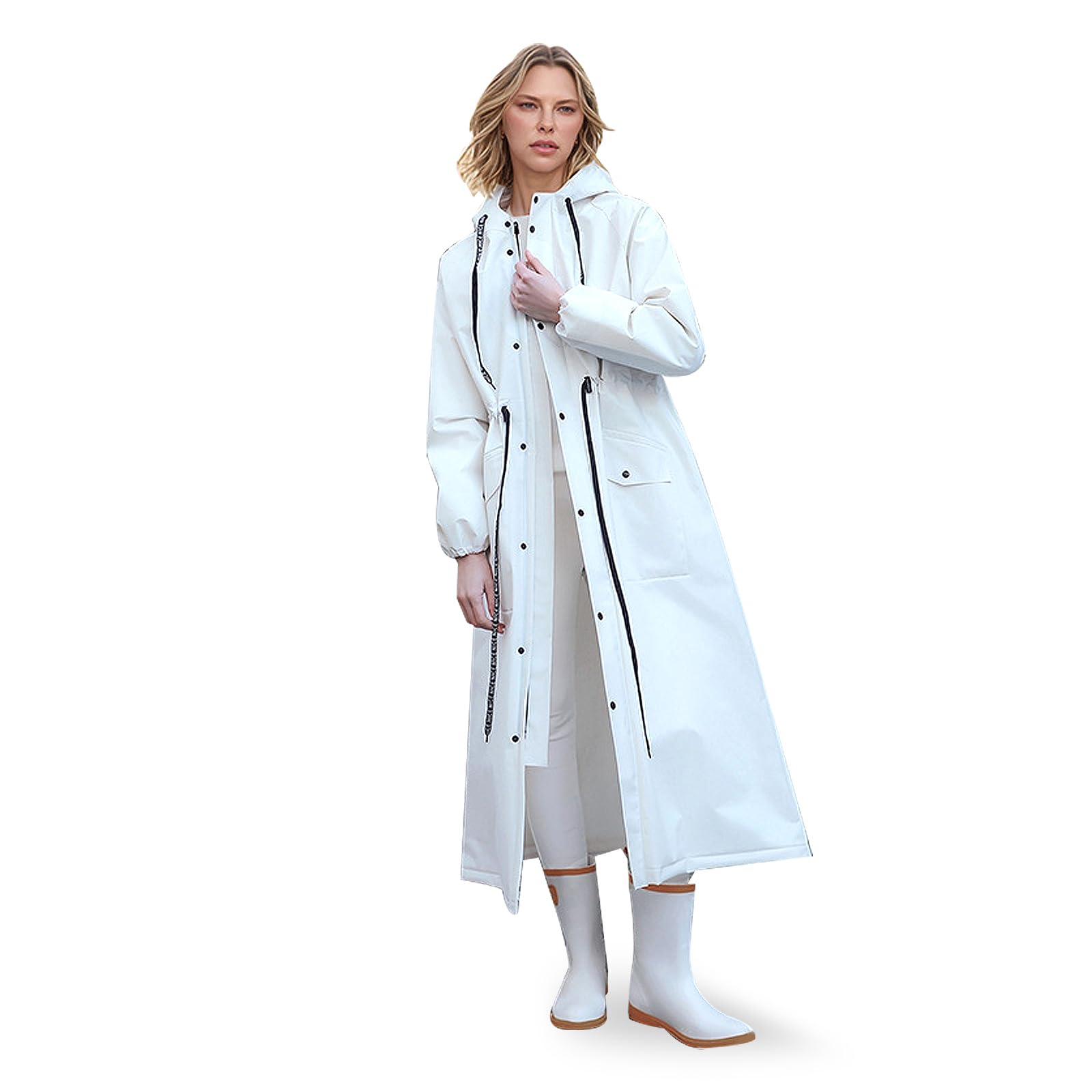 

Материал велодождевика Koramaku со съемным Это идеально для и повседневного и делая его идеальным для и дождливого идеально для тяжелого Женский белый