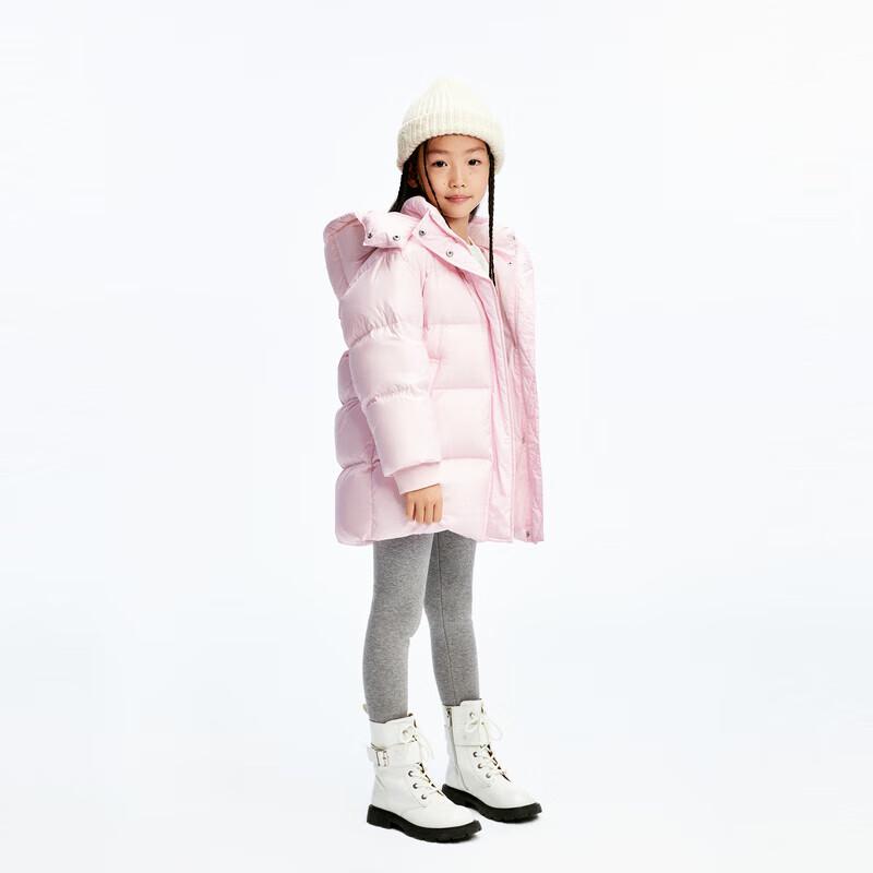 little MO&Co. Kids  Mid-length Hooded Down Jacket 160
