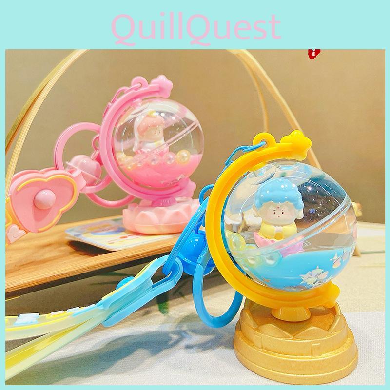 Cute Cartoon Style Acrylic Buddha Earth Globe Keychain For Unique Accessory Lovers