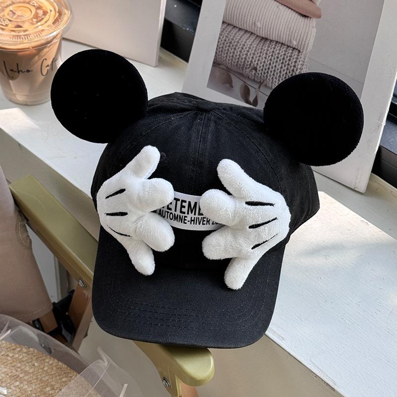 Original homemade cartoon cover face Mickey parent-child baseball cap polished cotton children's cap outdoor outing hat