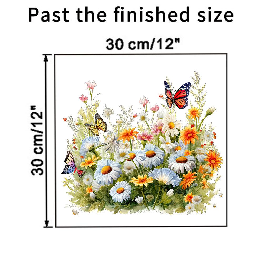 Painted Butterfly Flowers Small Grass Wall Sticker Toilet Bathroom Refrigerator Wall Sticker Living Room Bedroom Decoration Painting