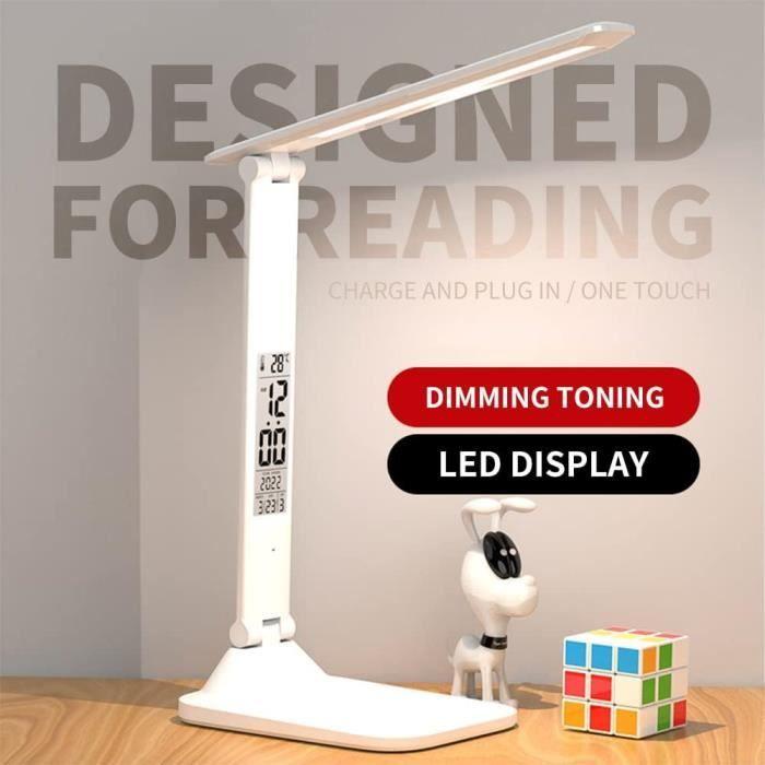 Lampe de Bureau LED - KISUFU - Pliable - Contrôle Tactile - Protection des Yeux - USB Rechargeable