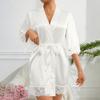 Women's Fashion Beach Solid Color Loose Beach Dress Patchwork Hollow Cover Up