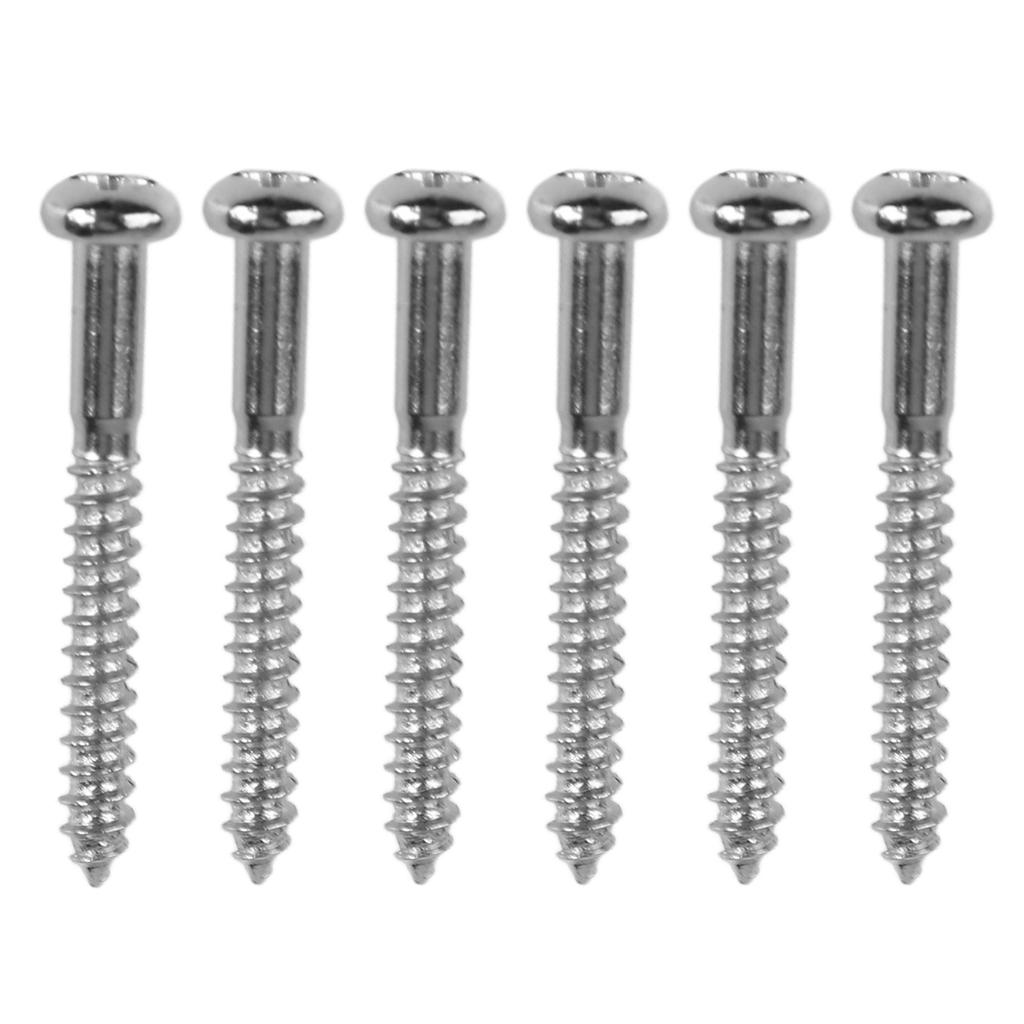 6Pcs Guitar Bridge Screws Set Mounting Parts Electric Musical Instrument Accessories Silver