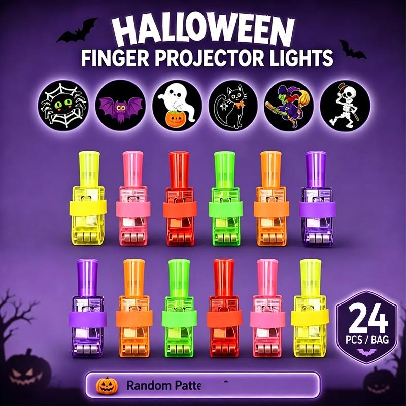 24Pcs Halloween Led Finger Lights Neon Party Favors Glow In The Dark Rave Party Supplies Goodie Bag Stuffers Box Prizes