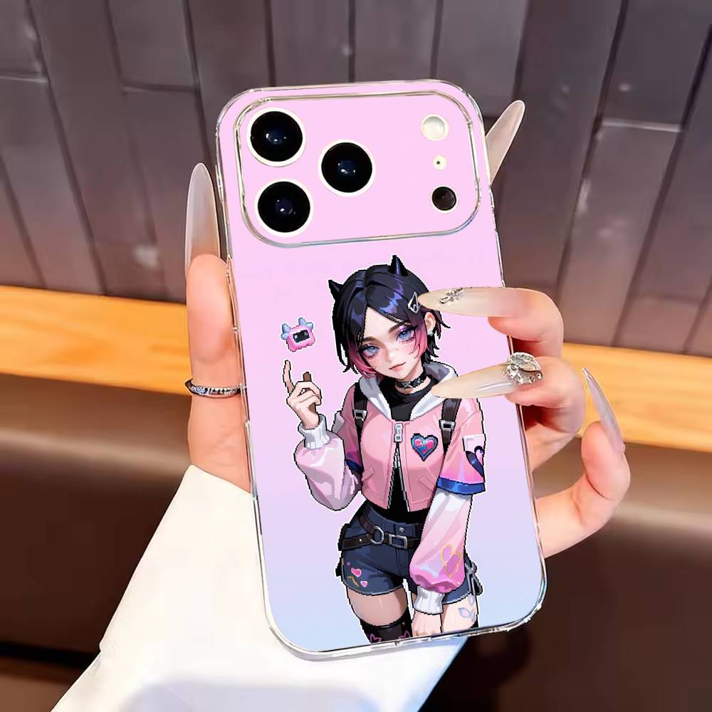 Beliebte V-Valorant C-Clove Handyhülle Für iPhone17,16,15,14,13,12,11 Plus,Pro Max Weiche Transparente Hülle