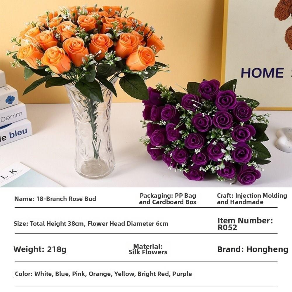 24 Heads Real Happy Flower 7 Colors Photography Photo Gift Valentine's Day Flowers Mini Natural Simulated Rose Home Decorative