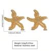 18K Gold-plated Stainless Steel Boho Style Starfish Pendant Earrings Fashion Exquisite Waterproof Earring Jewelry Gift for Women