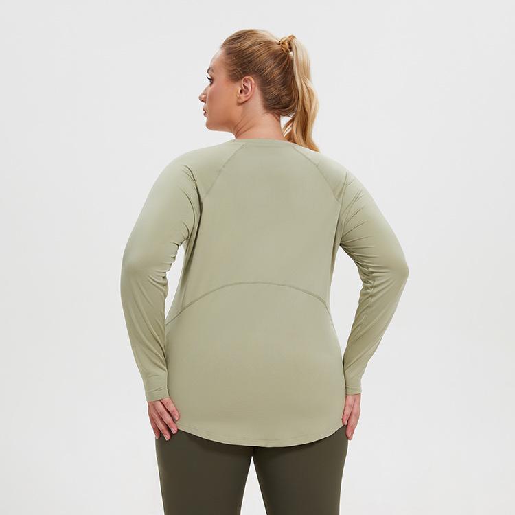 Women's Quick-Dry Long Sleeve Yoga & Running T-Shirt: Slimming, Breathable, Hip-Covering, New Style, Beautiful Back Design.