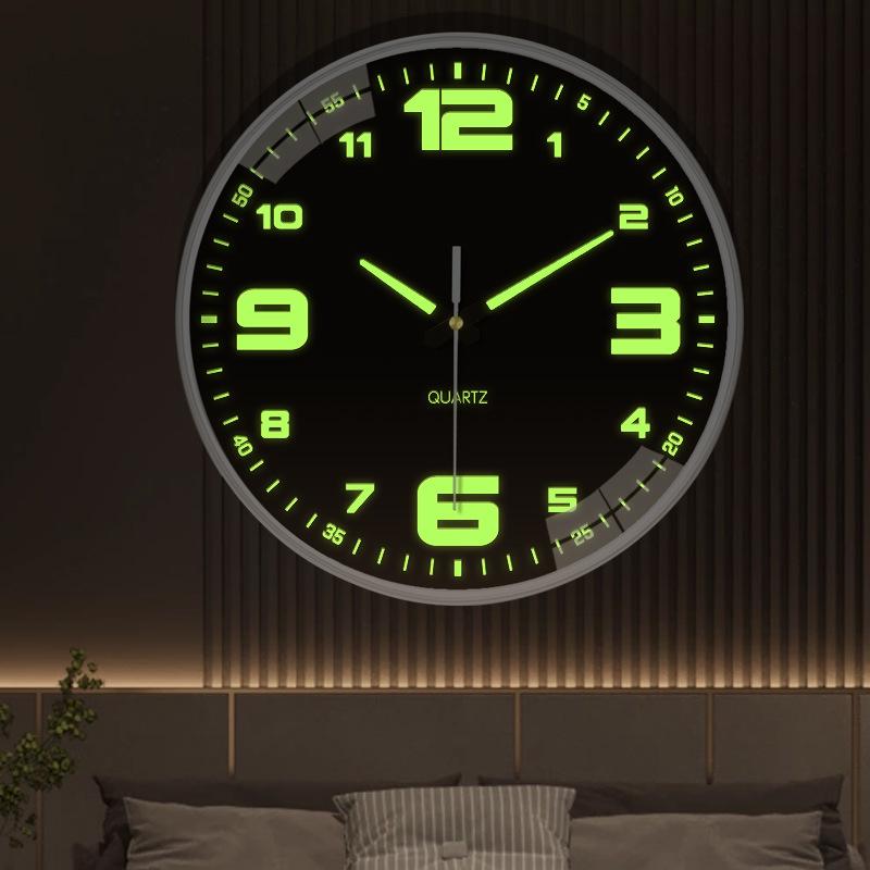 12-Inch Luminous Silent Wall Clock for Living Room or Bedroom Decor