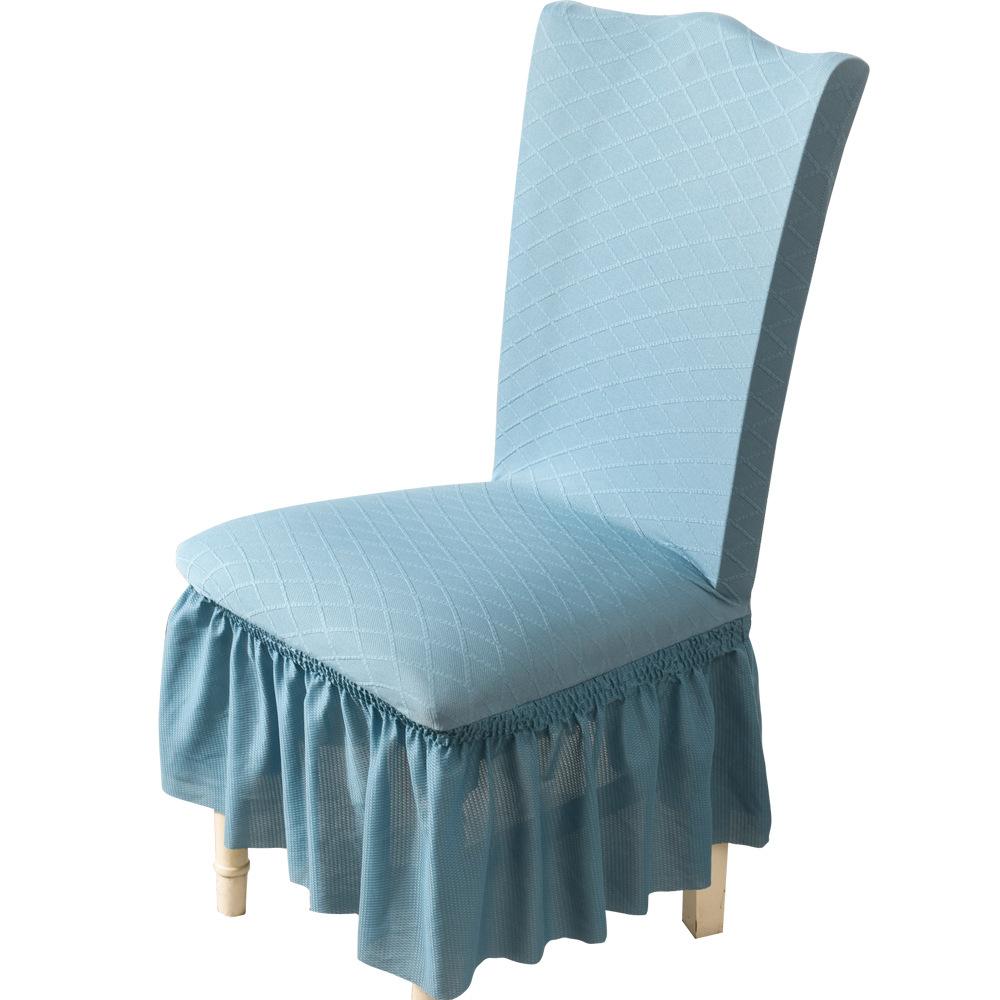 Knitted Jacquard Fabric Chair Cover Universal Lace Skirt Banquet Stretch Dining Table and Chair Covers
