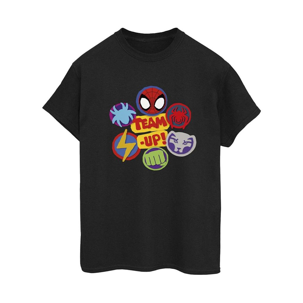 Marvel Womens/Ladies Spidey And His Amazing Friends Team Up Cotton Boyfriend T-Shirt