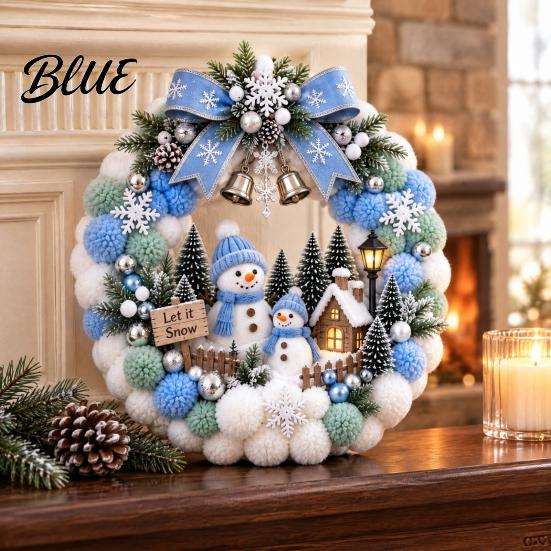 Beginner Craft Sets with Plush Kit Pom-Pom Wreath DIY Christmas Pompom Making Kit Balls Art