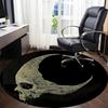1pc Moon Skull Office Round Area Rug, Under Office Chairs Bedroom Living Room Home Decor, Room Deco, Available in Various Sizes