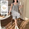 Summer cartoon Pajamas Set with Chest Pad for Women Homewear Sexy loose tank Tops and Shorts 2 Pieces set Pyjamas girl Sleepwear