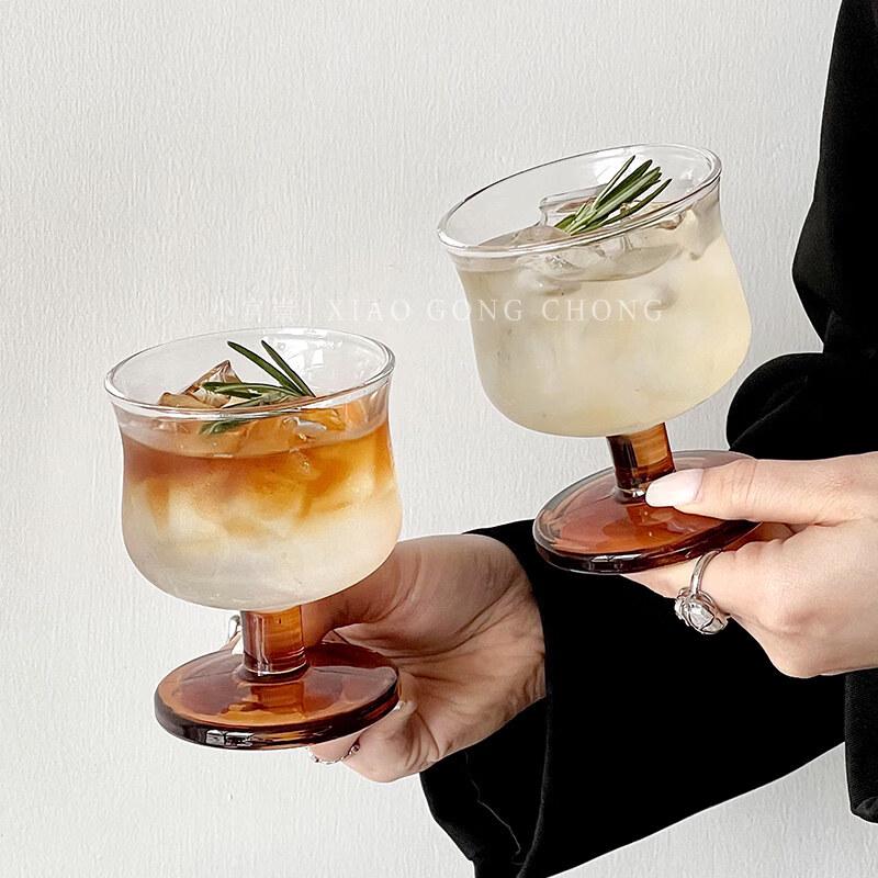 ZISIZ Vintage Low-Foot Glass Cup