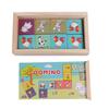Education Blocks Animal Domino Puzzle Toy Wooden Domino Building Blocks Set  Tollder