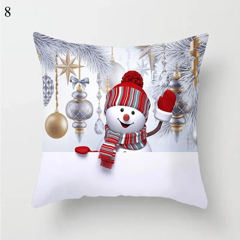 45*45cm Decorative Cushion Cover Christmas Santa Claus Pillow Cover Christmas Decoration Pillowcase Cushions For Sofa Home Gifts