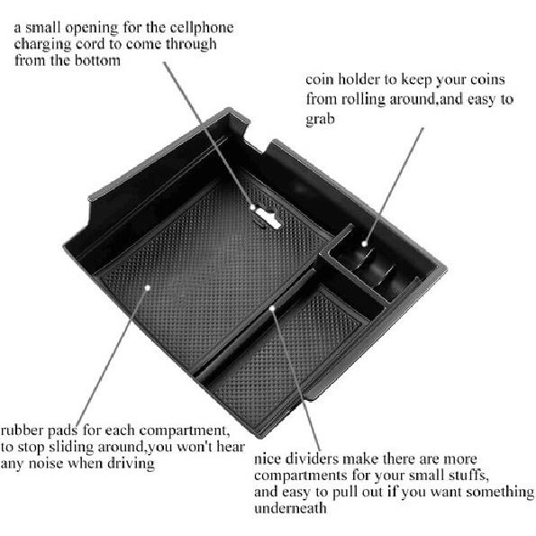 Center Console Armrest Storage Box Compatible with Sedan 2013-2017 Accord