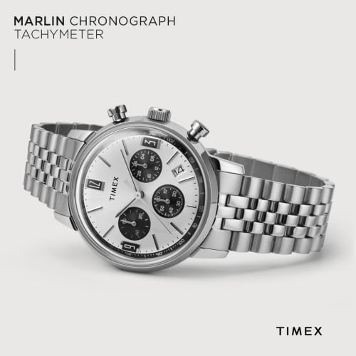Timex Men's Marlin 40mm Watch, Stainless Steel/Silver Tone/Stainless Steel. One Size, Marlin 40mm.