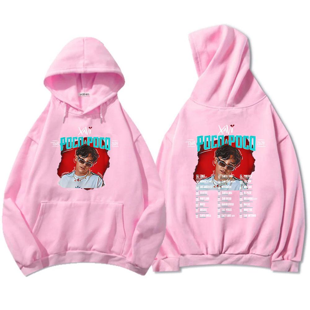 Poco A Poco Tour 2024 Hoodies Xavi La Diabla Album Graphic Sweatshirts Sudaderas Con Capucha Winter Long Sleeve Hooded Pullovers