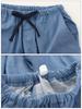 SUIMIN CARE Men's 100% Cotton Denim Pajamas, Made In Japan, Long Sleeve, Half-Sleeve, Front Opening, Spring/Autumn, Blue, Navy, M, L (M, Blue)