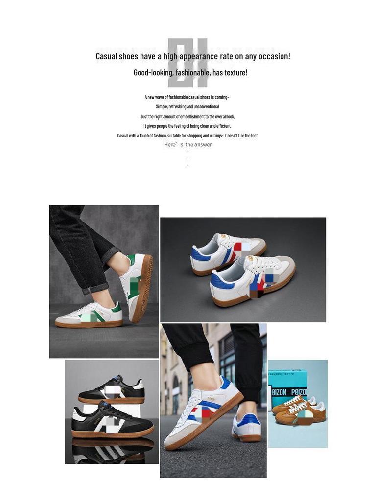 De Xun Pánské a dámské všestranné ležérní tenisky s plochou podrážkou Forrest Gump - Pár styl s designem tří pruhů Samba