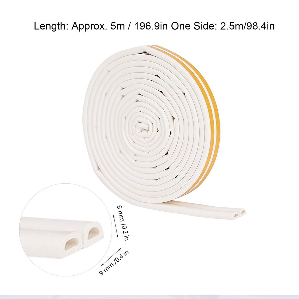 5 Meter 9*6mm Selbstklebendes Türfenster Schalldämmung Dichtungsstreifen Gummi   (Braun)