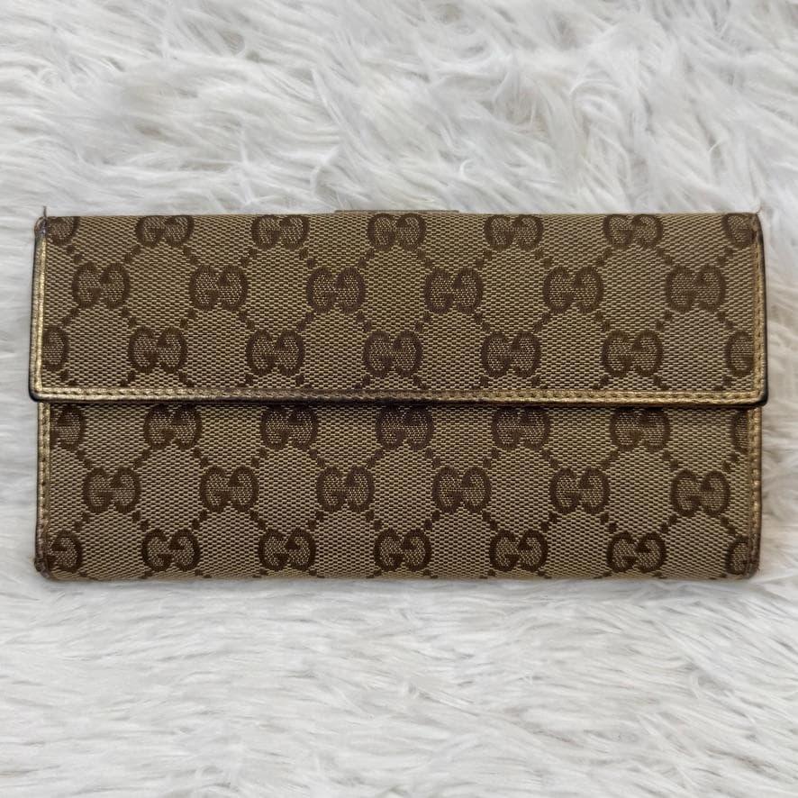 Used Gucci Box Included GG Canvas 212089 Long Wallet Women's GUCCI
