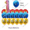 Anime Game Theme Party Supplies Flag Pull Banner Cake Topper Balloon Set Kid Girl Boy Happy Birthday Party Baby Shower Decor