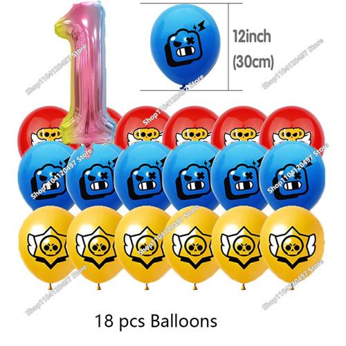 Anime Game Theme Party Supplies Flag Pull Banner Cake Topper Balloon Set Kid Girl Boy Happy Birthday Party Baby Shower Decor
