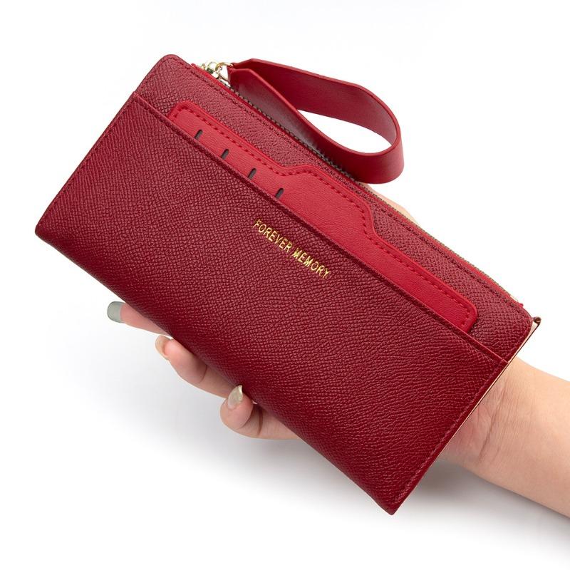 Stylish and Simple Women's Long Wallet with Draw Card, Two Fold Zipper, Change Bag, Card Bag, Wallet.